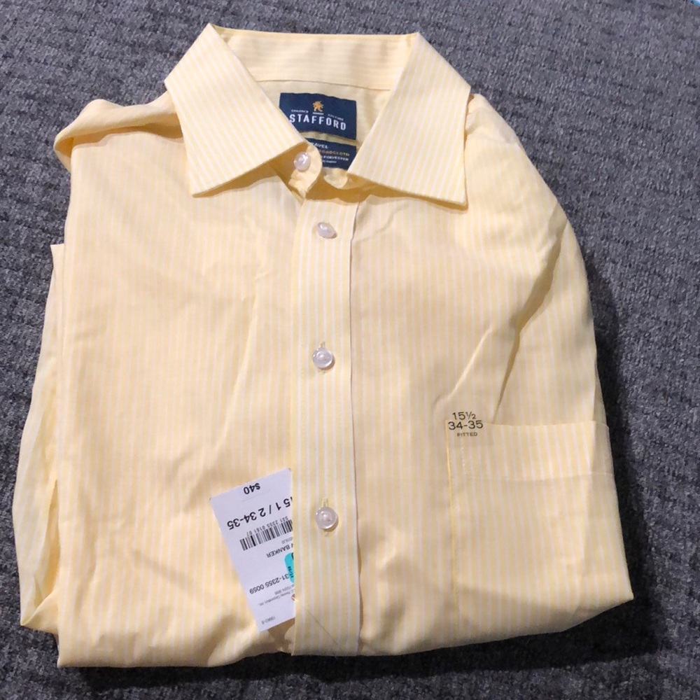 NWT yellow striped dress shirt